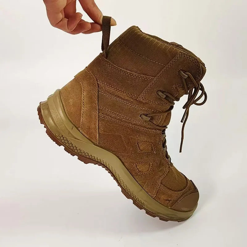 Men Tactical Combat Boots High top Outdoor Hiking Mountaineering Trekking Shoes Training Ankle Boots Male Sneakers 46