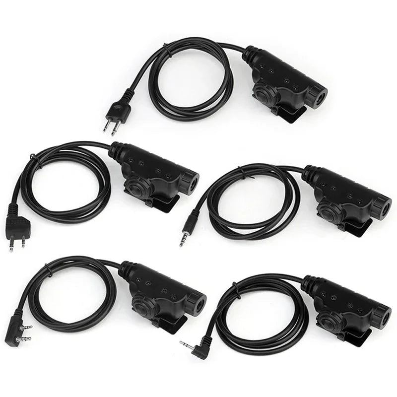 PTT Adapter Plug Headphone Adapter Tactical Headsets & Accessories Compatible with U174 Plug for Walkie Talkie Kenwood MOTOROLA