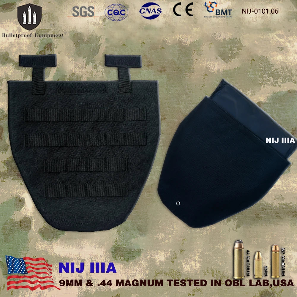 Real NIJ IIIA .44 Magnum PE Lightweight Bulletproof Groin&Hip Armor Panel Tactical Protection for Security Military Self Defense