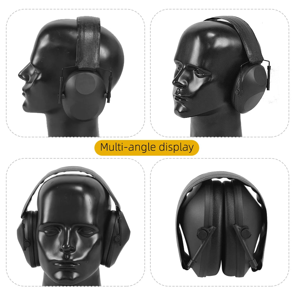 BOOIU Tactical Earmuffs Shooting Protection Hearing Earmuffs Adjustable Size Sleep Safety Noise-Proof Soundproof Headphones