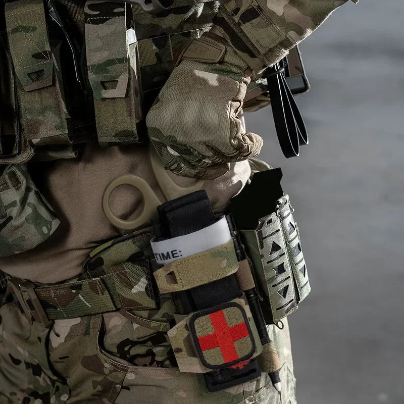 Tactical Tourniquee Pouch Survival Scissors Bag Trauma Shear Pouch Molle Scissor Holder Tactical Elastic Straps Holder