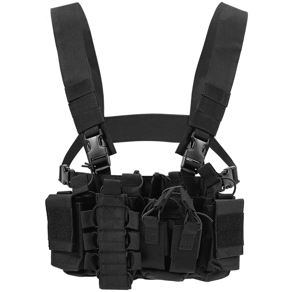 Tactical Chest Equipment Bag Molle with Magazine Bag Outdoor Hunting Chest Hanging Waterproof Nylon Front Bag