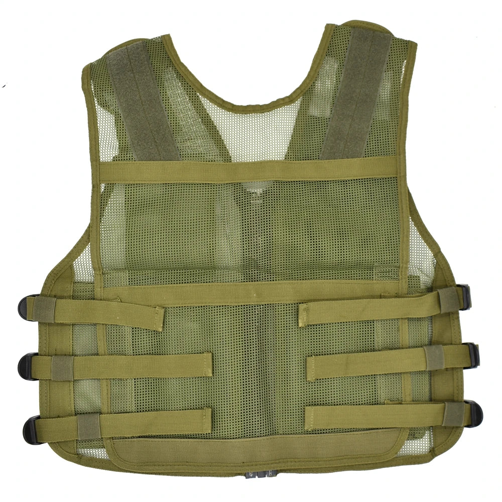 :Tactical Mesh Vest for Men and Women, Military Hunting Molle Vest, Fishing Quick Dry Jacket, with Multi-Pocket, Adjustable Size