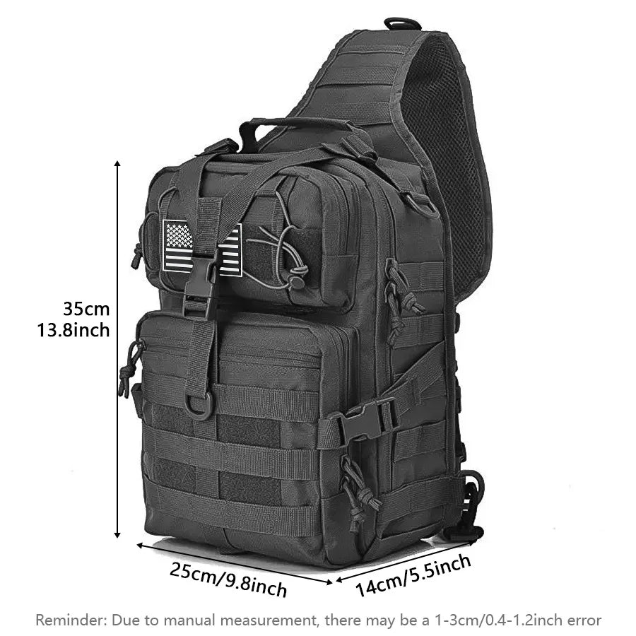 Large capacity chest bag, outdoor crossbody bag, wear-resistant Oxford cloth compression strap design, can be carried by hand
