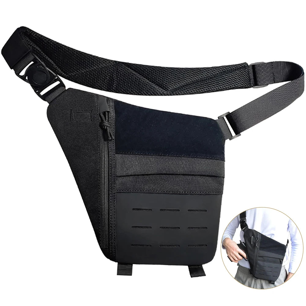 New Outdoor Crossbody Sling Bag Anti Thief Conceal Carry Handgun Bag Underarm Pocket Men Hidden Molle Combat Chest Shoulder Bags
