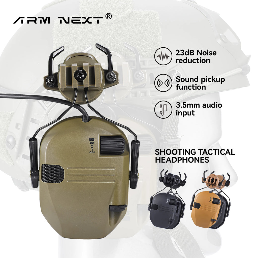 New Generation WK Helmet VersionTactical Electronic Shooting Earmuff Anti-noise Headphone NRR23dB