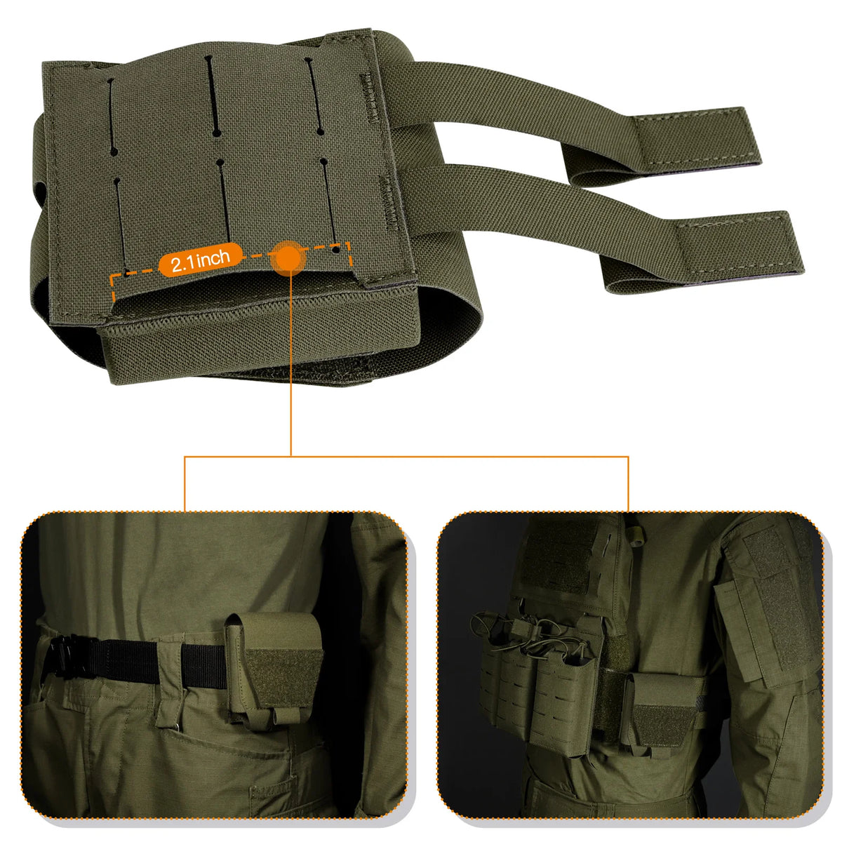 KRYDEX 500D Handcuff Pouch Case MOLLE / Belt Low Profile Cuff Case Holster Duty Belt Vest Law Enforcement Outdoor Hunting Bag