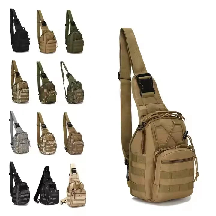 Molle Sling Bag / Crossbody Chest Pack Multi-Color Tactical Backpack Waist Bag Hiking Outdoor Tactical Satchel Sports Chest Bag