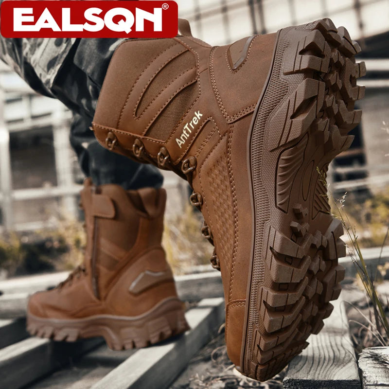 Men's Tactical Boots Wild Training Boots High-Top Outdoor Non-Slip Waterproof Hikking Boots Trekking Travel Plus Size 39-46