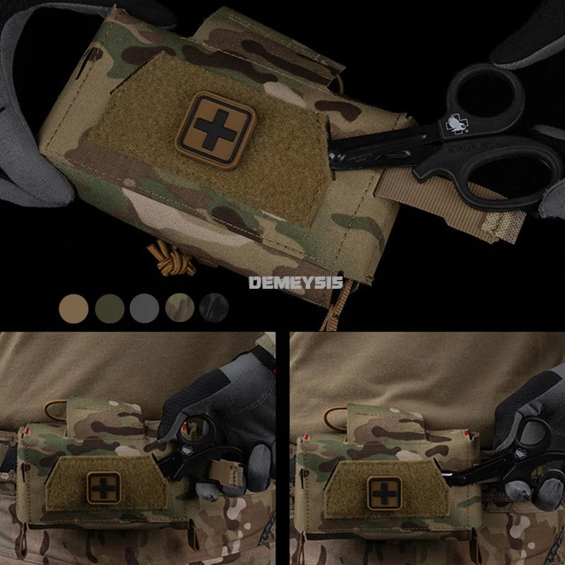 Tactical IFAK Medical Pouch Quick Deployment Compact EDC Utility Organizer Pouch for Hiking Hunting Camping Emergency Bag