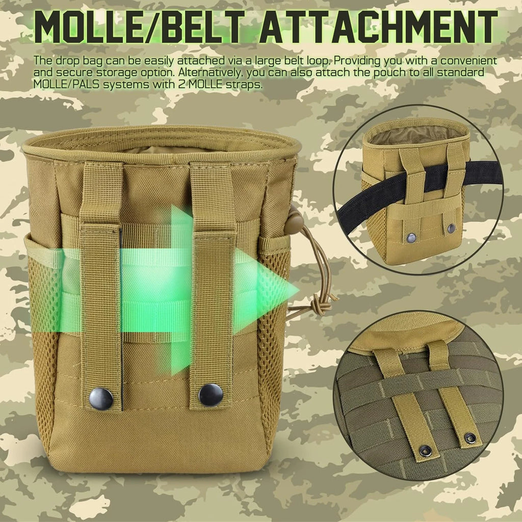 3-5L Outdoor Molle Nylon Dump Drop Pouch Camo Recycle Waist Pack Bags Utility Belt Ammo Pouch Hiking Hunting Accessories Bag