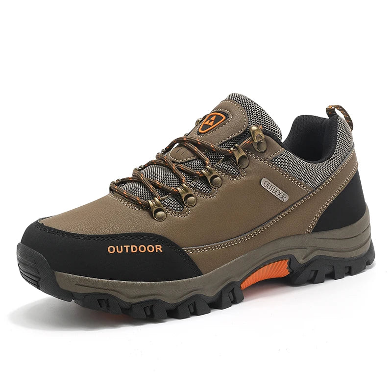 Hiking Shoes for Men Waterproof Outdoor Low-top Hiking Boots Leather Men's Trekking Shoes Walking Male Trail Running Sneakers
