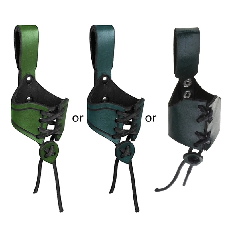 Cup Holder Belt Drinkware Part Waist Bag for Men Women Medieval Belt Horn Holder