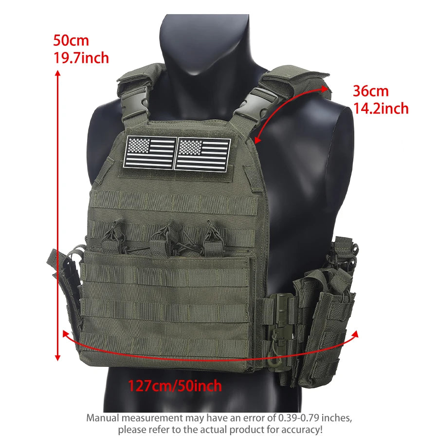 Outdoor Adventure Quick Release Vest MOLLE System Can Be Mounted With Front Triple Bag High-Density Wear-Resistant Fabric Vest