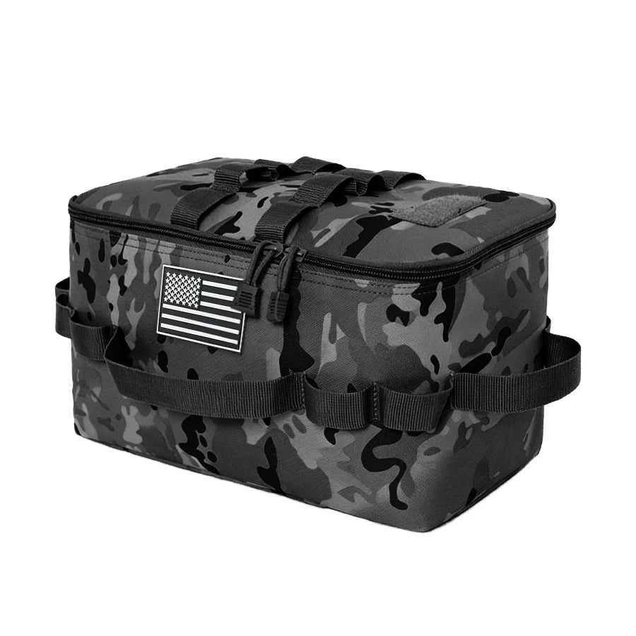 Large capacity camping storage bag with detachable partition board, portable outdoor equipment storage bag