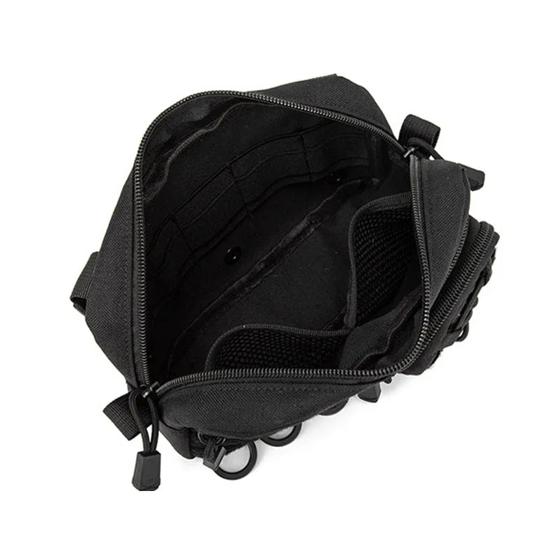 Tactical Molle Horizontal Admin Pouch with Front Drawstring Pocket EMT Pouch EDC Utility Orgaznier Bag Hunting Fanny Pack