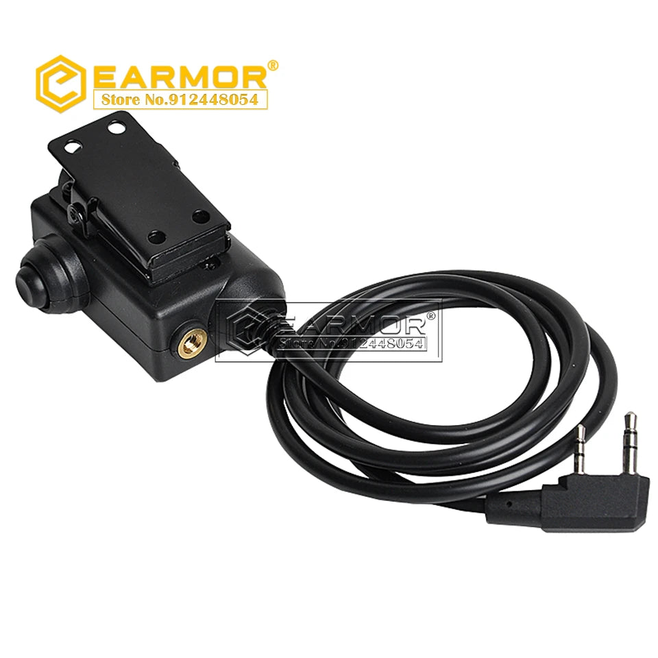 EARMOR PTT Adapter M51 Tactical Headset PTT Kenwood & AUX Radio Interface
