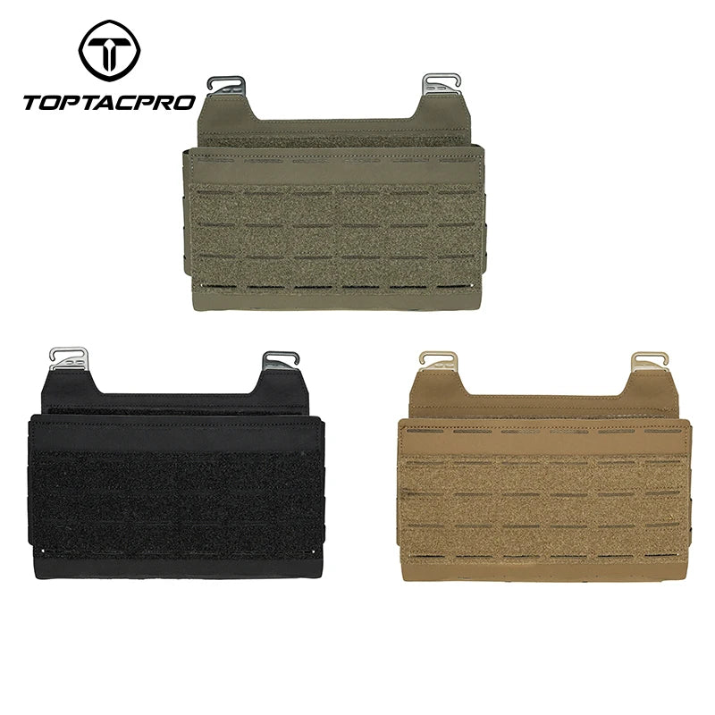 TOPTACPRO Tactical Front Panel Multifunctional Chest Rig Front Panel Laser Cut G Hook Buckles MOLLE Front Pouch 8539