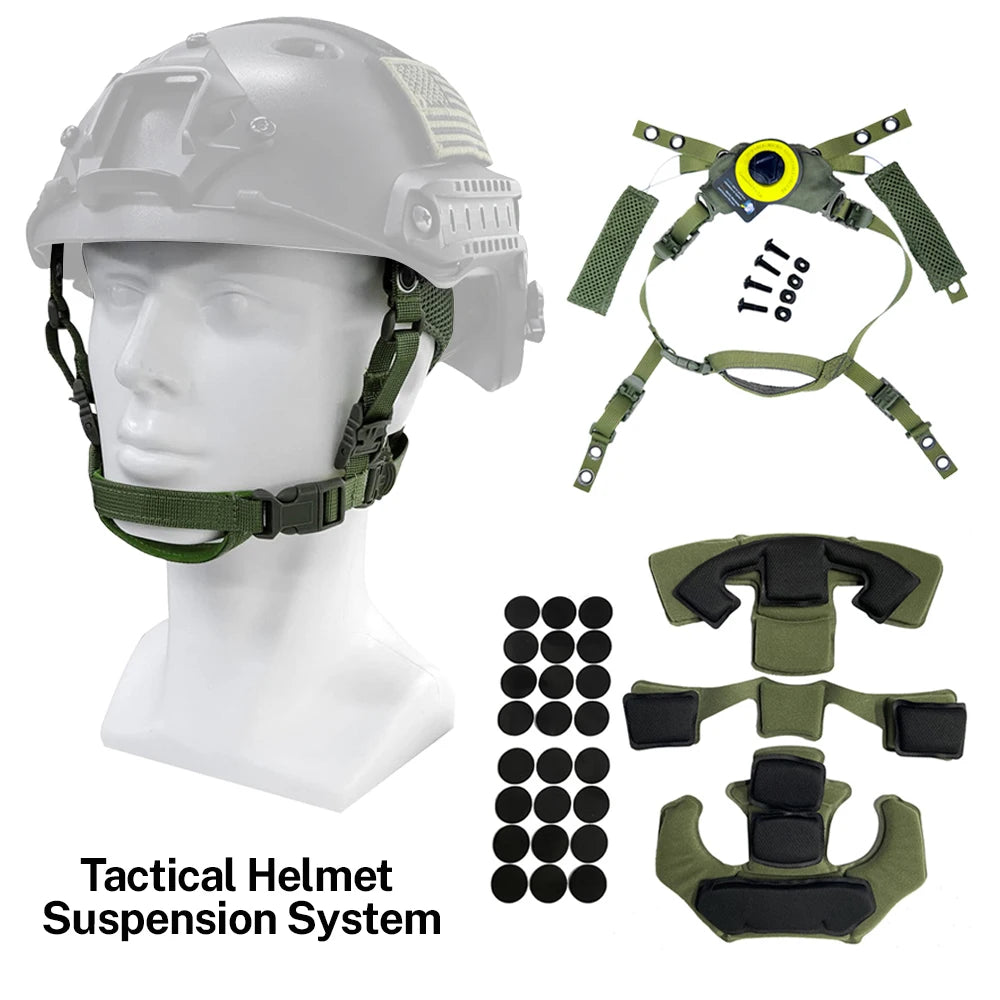 Tactical Wendy Helmet Suspension System Helmet Lanyard Memory Foam Pad for FAST MICH Outdoor Hunting Helmet Accessies