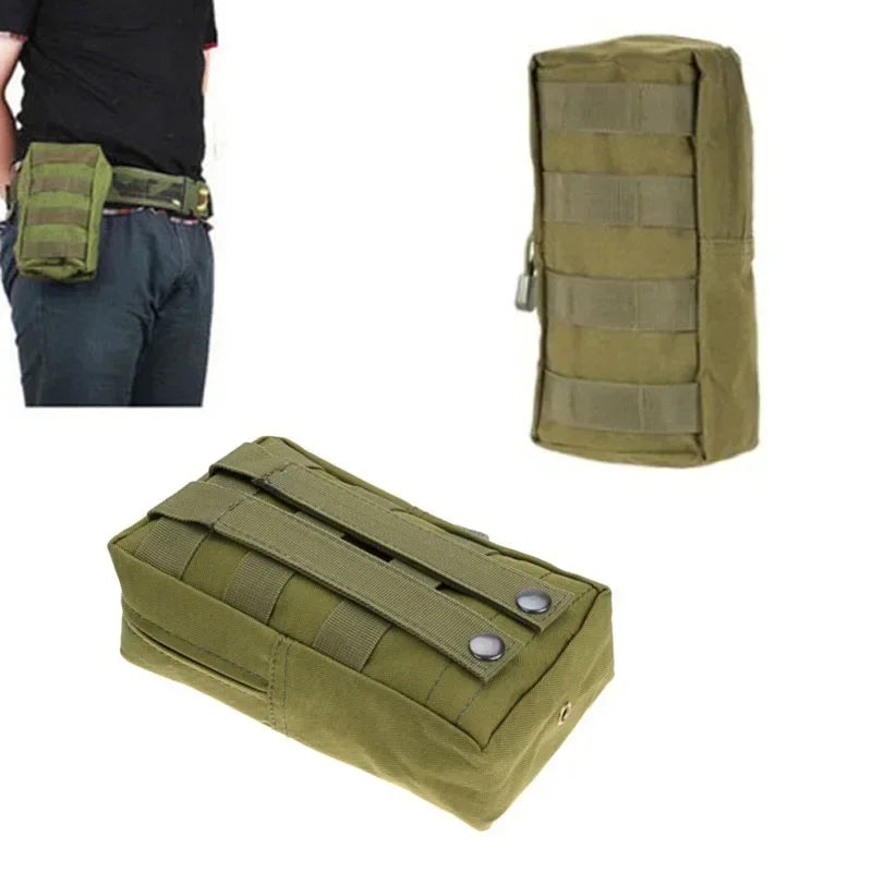 Outdoor Zipper Bag Tactical Molle Waist Bag Durable Belt Pouch Storage Fanny Pack for Hunting Backpack Tactical Vest Attachment