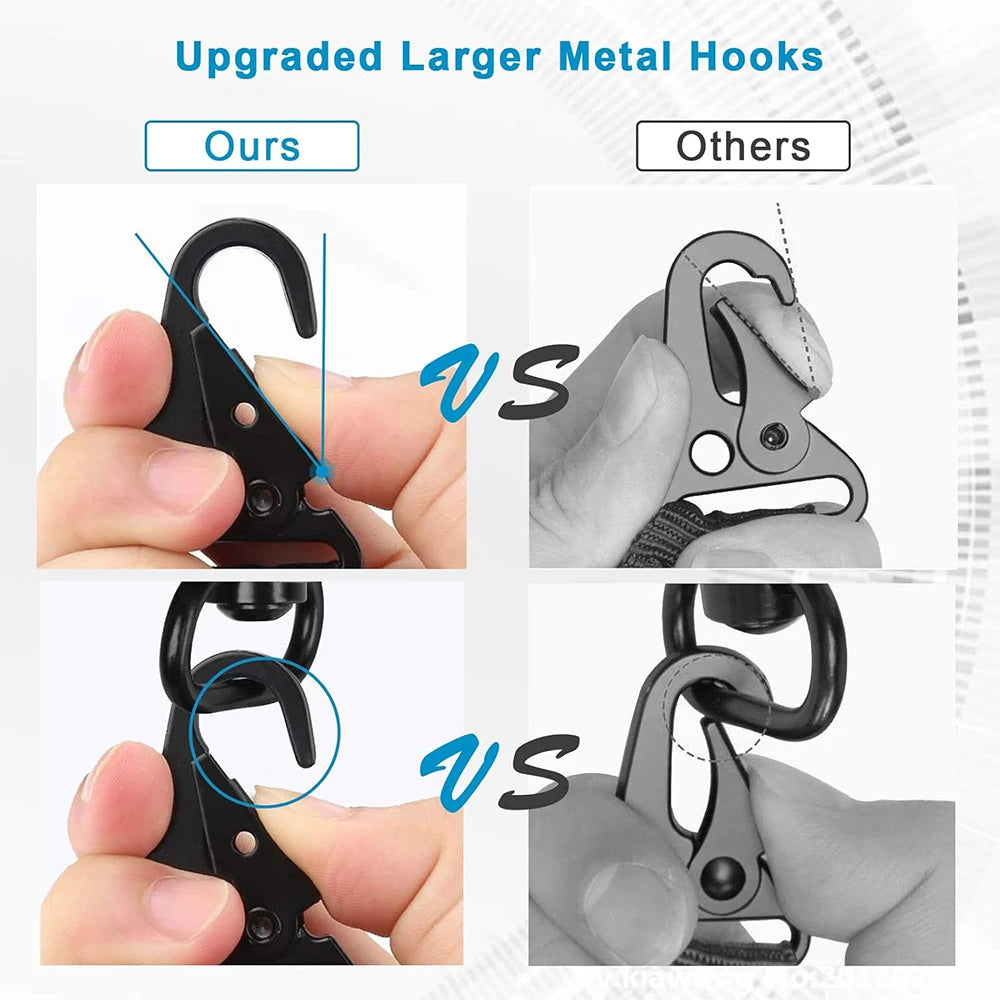 2 Points Extra Long Rifle Sling Two Point Traditional Gun Slings Standard Strap With Metal Hook QD Sling for Outdoor Sports