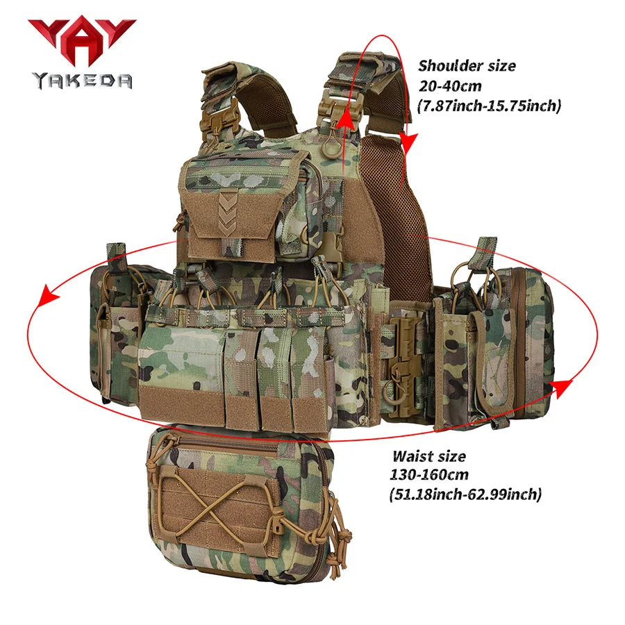 YAKEDA Camouflage Training Vest Outdoor CS Training Vest Multi functional Vest