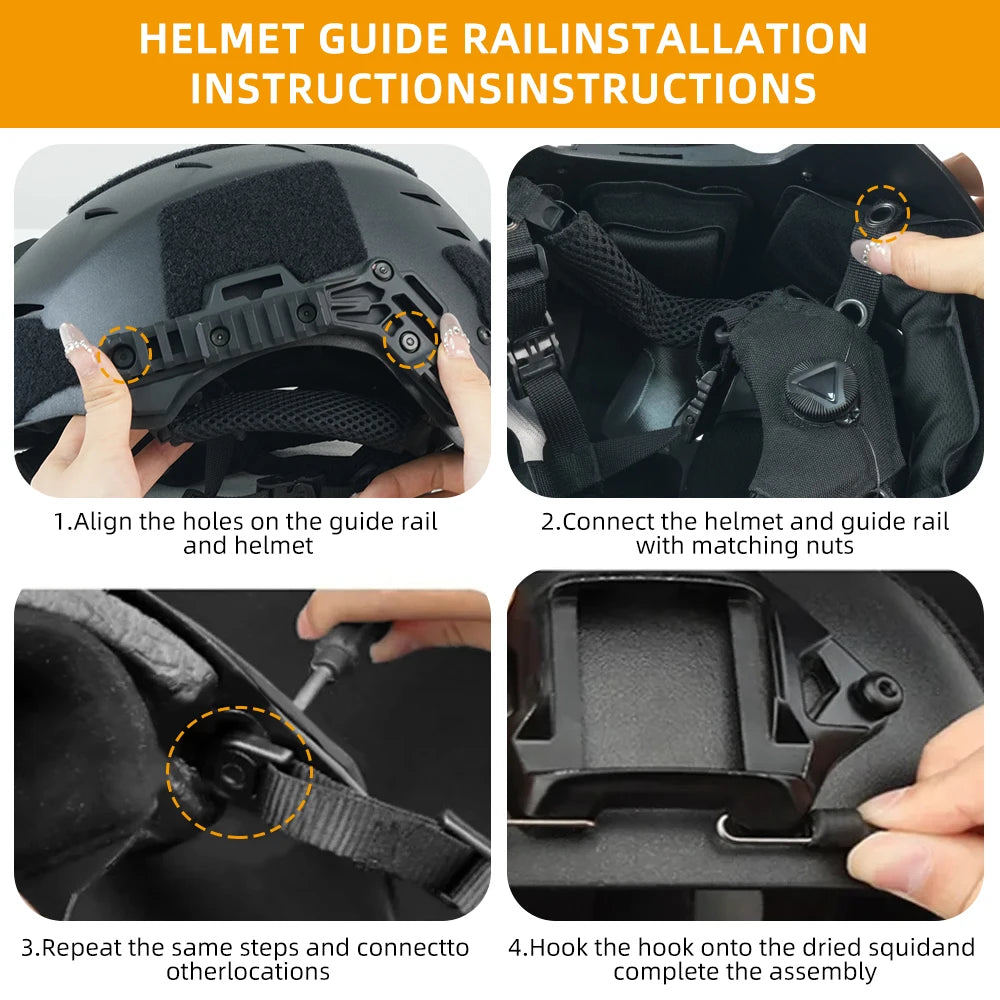 BOOIU Tactical Wendy Helmet Side Guide Rail ARC Airsoft Helmet Accessories Mount Guide Rail Hunting Paintball for Wendy Helmet