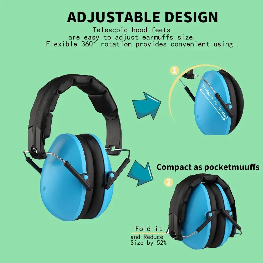 YHKEMA Kids Ear Protection Earmuffs Safety Hearing Ear Muffs Noise Reduction Soundproof Headphones Children Protective
