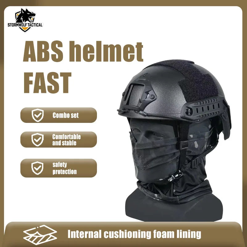 In Stock FAST Style Outdoor Safety Helmet 1-0005 ABS Hard Shell Comfort Foam Inner Lining STROMW OLF TACTIC AL Outdoor Training
