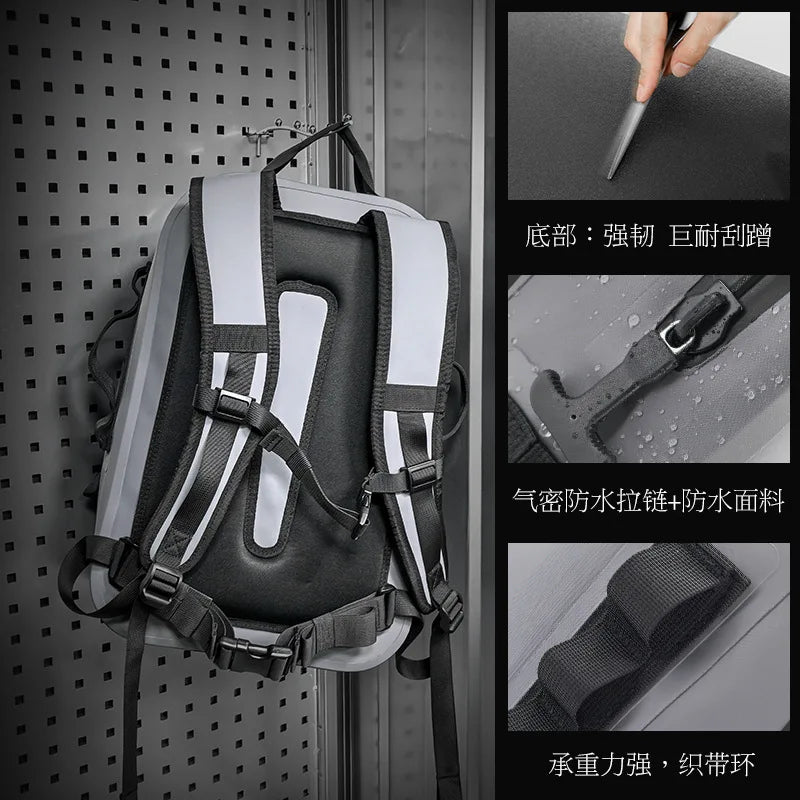 25L 600D TPU Sport Outdoors Backpack Waterproof Camping Cycling Fishing Bag Men Large Capacity Airtight Zipper Travel Backpack
