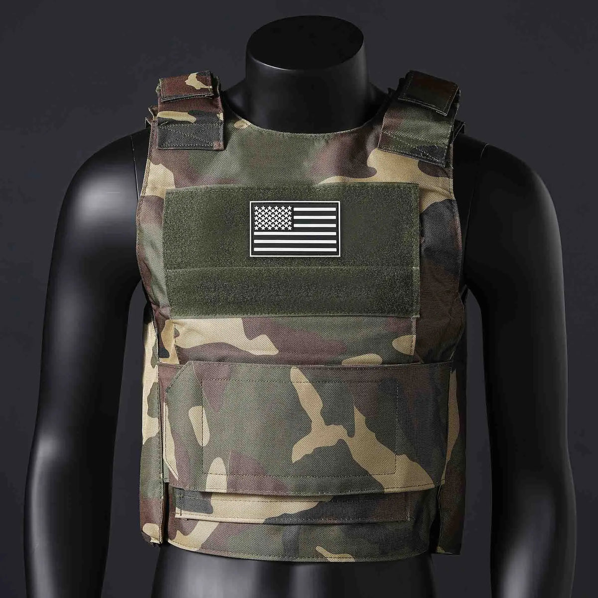 (Gift of American Flag) Quick Detachment Training Outdoor Vest Wilderness Adventure Equipment Training Clothes Black Eagle Vest