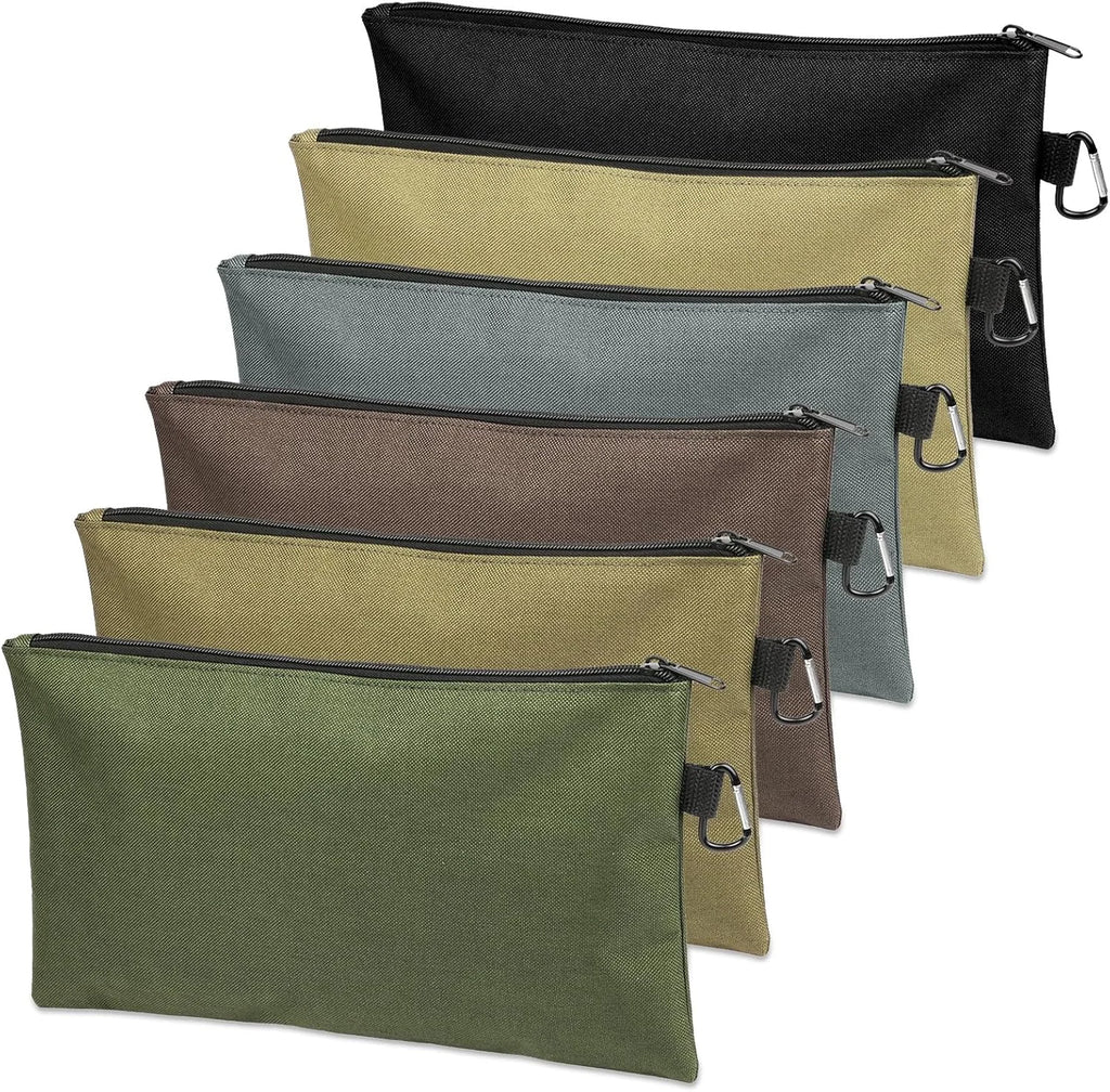 5Pcs/Set Wear Resistant Zipper Tool Bag Multi-functional Tool Storage Pouch Portable Organizer Bag for Electrician Woodworking Gardening Camping Daily Use