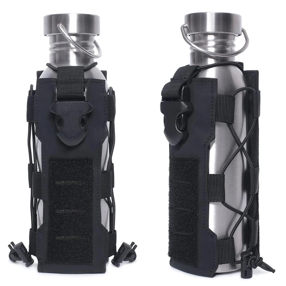 Laser Cut Design Molle Adjustable Water Bottle Holder Outdoor Sport Tactical Bottle Pouch for Backpack Belt Molle Radio Pouch