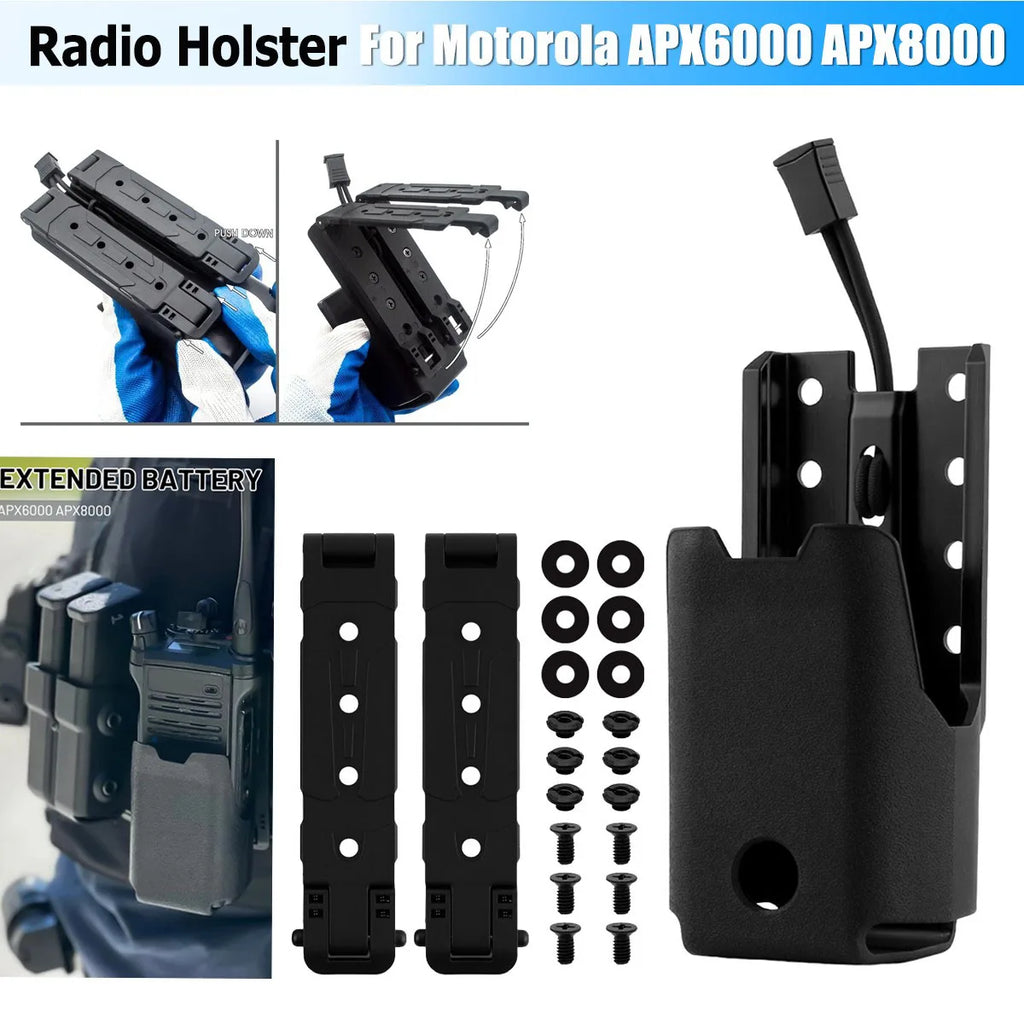 Radio Holster for Motorola APX6000/APX7000/APX8000 Radio Holder Case Carry Pouch With Molle Buckle for Tactical Vests Belt Packs
