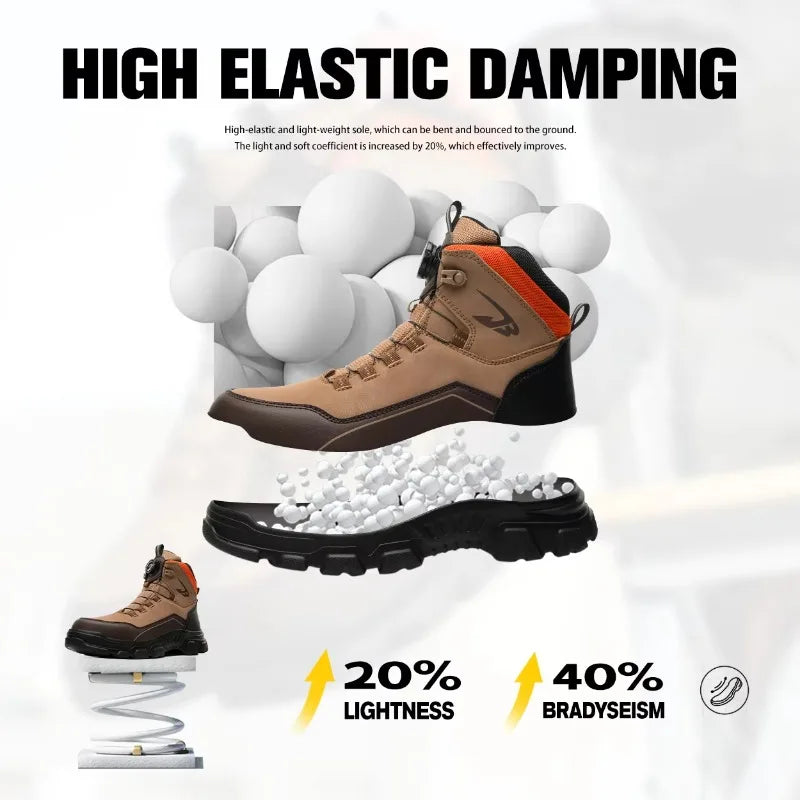New Fashion 2025 Men Work Safety Boots Sneakers Lightweight Comfortable Anti Slip Wear-resistant Labor Shoes Male Footwear