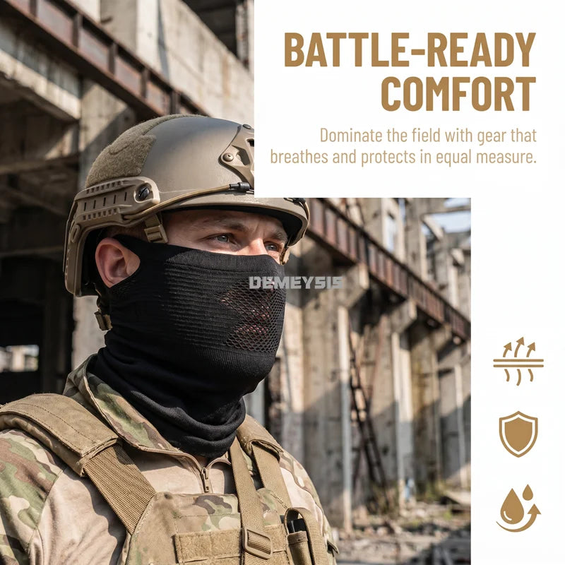 Outdoor Hunting Face Mask Removable Steel Mesh Cover Breathable Balaclava Full Face Cover for Airsoft Paintball Shooting Wargame