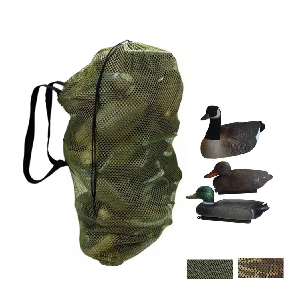 Fwoyonze 100cm x 75cm  Duck Goose Turkey Decoy Bag Mesh With Shoulder Straps Bird Hunting Net Mesh for Hunting Backpack