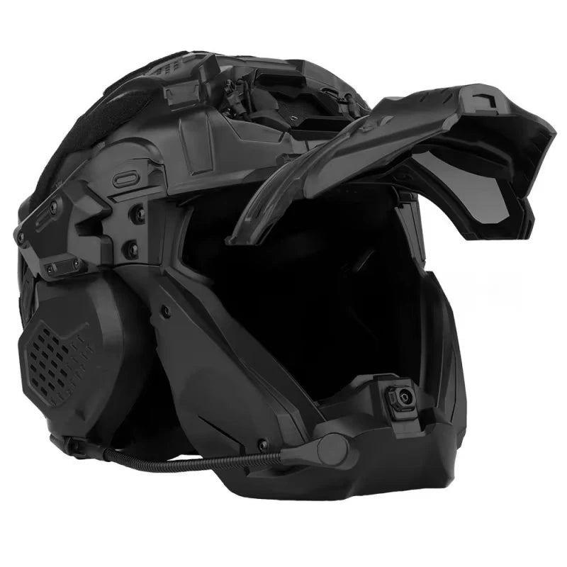 W-Ronin Assault II Fast Tactical Helmet – Built-in Communication, Anti-Fog Fan & Flip Mask – Airsoft Hunting Equipment