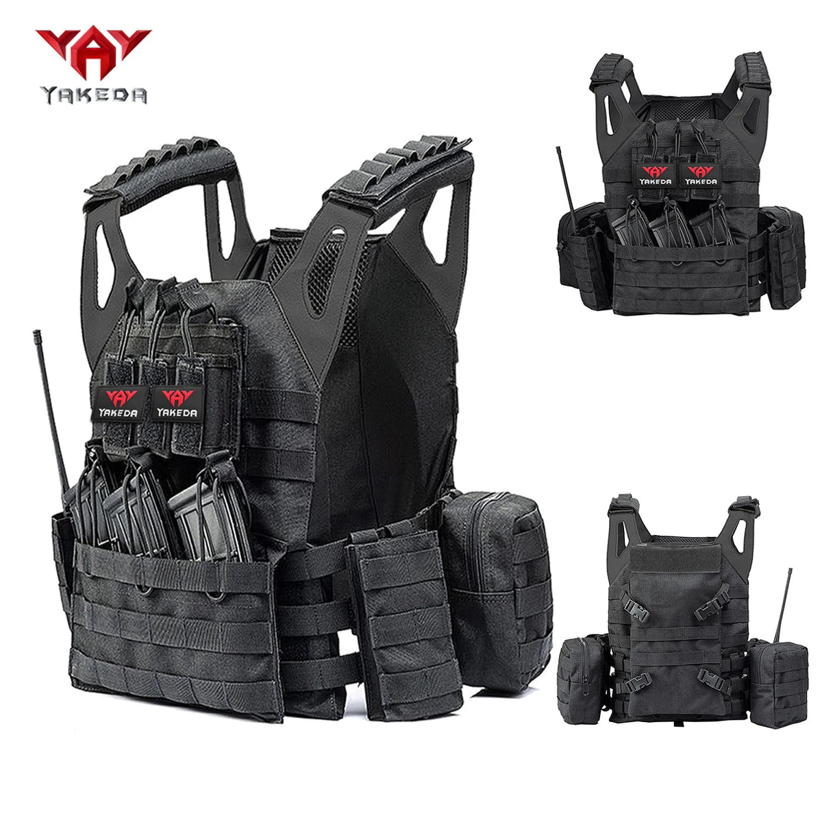 YAKEDA outdoor multi-functional hunting vest with Molle expansion system, multiple equipment packages Magic Sticky