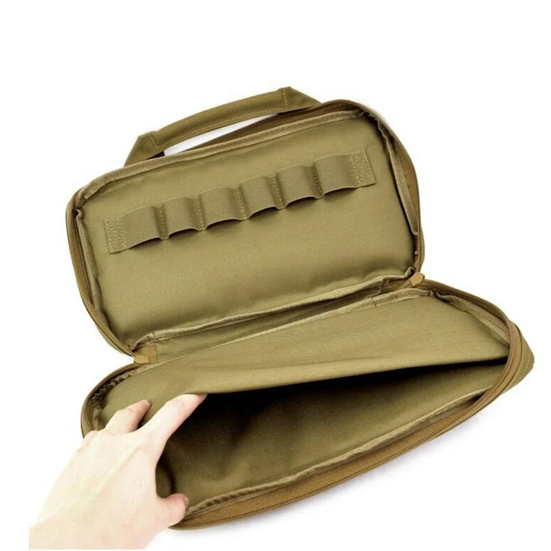 12" Gun Bag Pistol Carrier Bag with Magazine Pouches GL G2C Handgun Holster Padded Portable Gun Handbag Fishing Kit