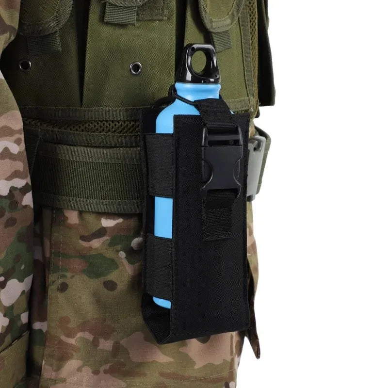 New Tactical Water Bottle Bag Molle Nylon Kettle Cover Waist Pouch Walkie-talkie Pouch Outdoor Hunting Hiking Cycling Accessory