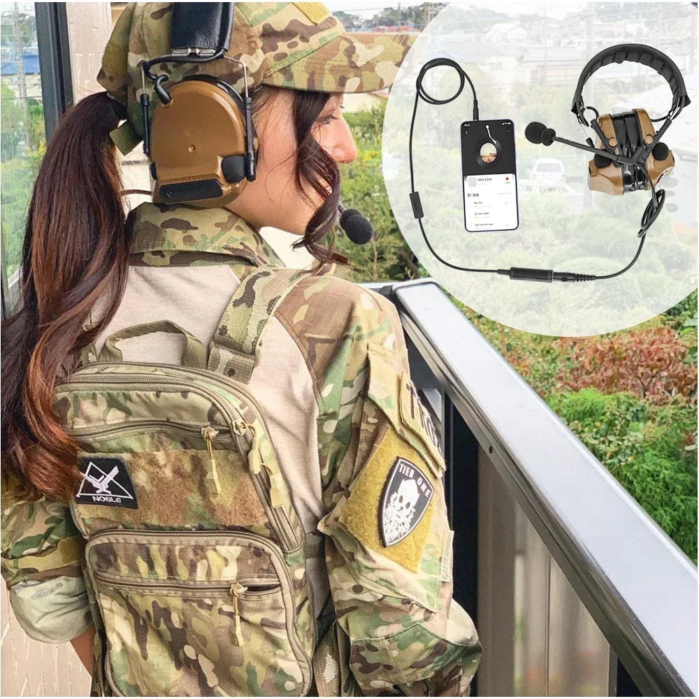 TAC-SKY Mobile phone mini PTT tactical headset accessories mobile phone plug 3.5mm for MP3 music adapter Apple Samsung HTC etc.