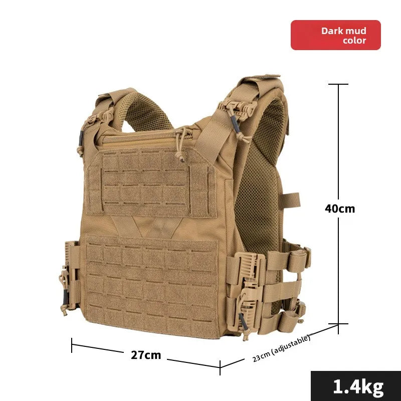 Quick Release Tactical Vest Lightweight MOLLE Plate Carrier Quick Donning For Airsoft CS Wargame