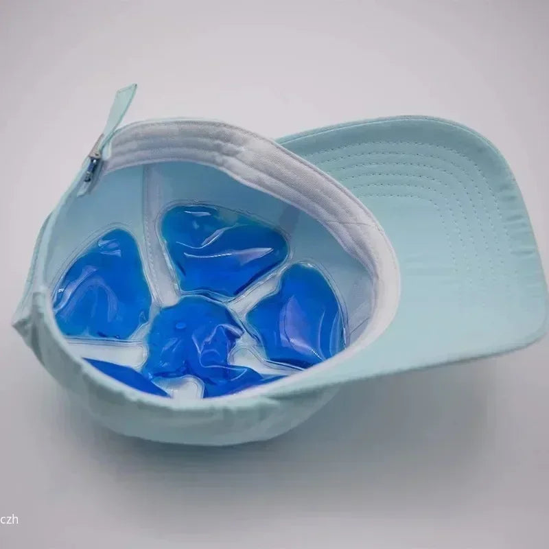 NEW PVC Gel Ice Pack - Adjustable Cooling Pad for Helmets & Hats | Reusable Cold Compress Travel Portable Outdoor Accessory