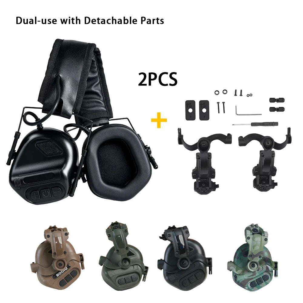 BOOIU FRP FAST Tactical Helmet 5PCS Kit Helmet Cover Noise Reduction Headset Goggles Balaclava Airsoft Shooting Hunting Gear