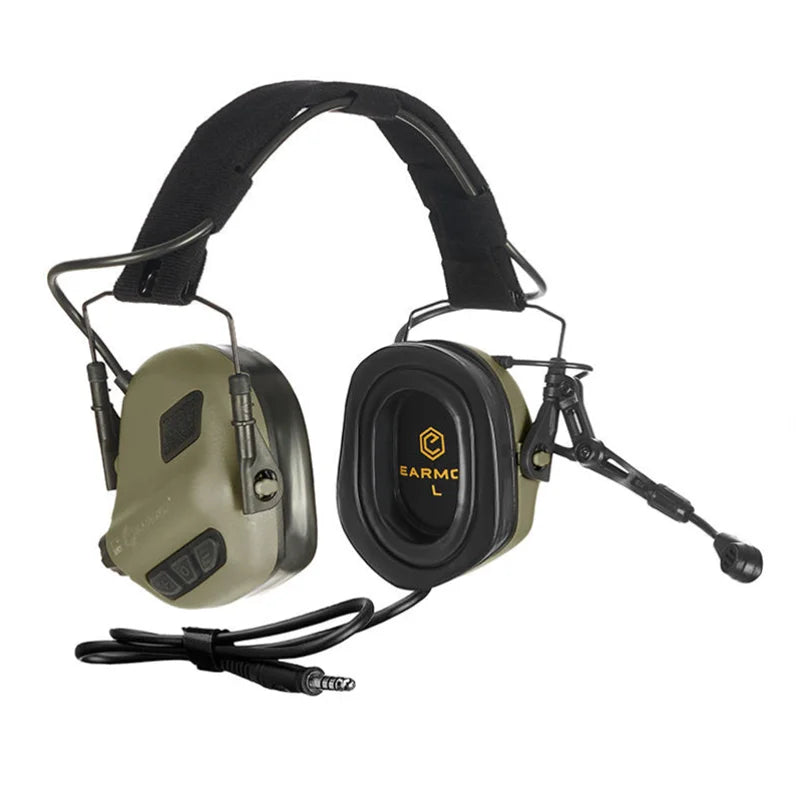 EARMOR M32 PLUS Outdoor Tactical Headset - Electronic Helmet Headphones with FAST Helmet ARC Rail Adapter for Hunting & Shooting