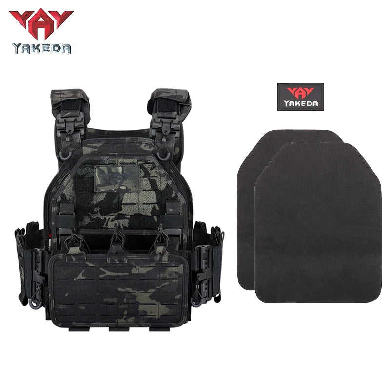 YAKEDA New Combat Vest 6094 Quick Release Lightweight Laser Cut Tactical Vest Black Gear Carry Hunting Tactical Vests