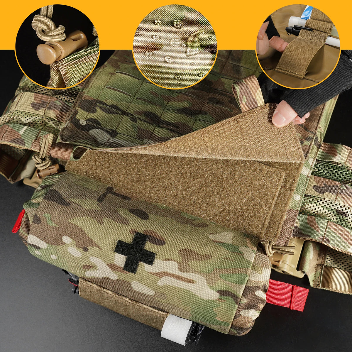 KRYDEX Tactical Roll Up Medical Pouch Detachable First Aid Kit Pack EDC Emergency Survival Bag for Outdoor Travel Hiking
