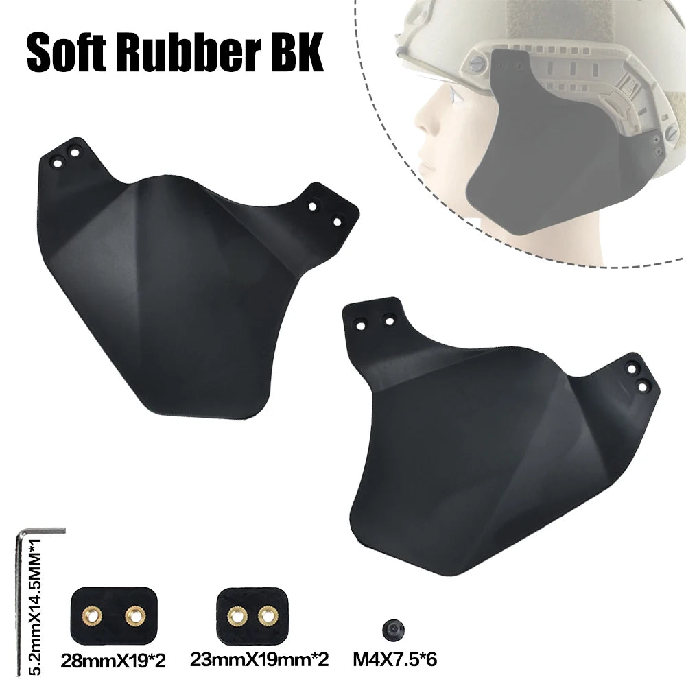 Tactical Airsoft Helmet Ear Protection Side Cover Helmet Earmuffs For FAST MICH ACH Helmet Accessories Soft Rubber/Hard polymer