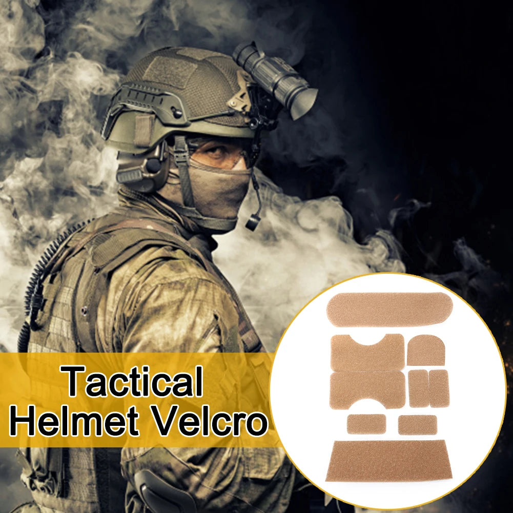 9pcs/set DIY Sticker Professional Helmet Patches Stickers Polyester Helmet Sticky Accessories Convenient Equipment